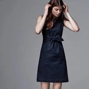 Anthropologie Holding Horses Clara Denim Front Tie Mini Dress Sz 2- EUC Like New